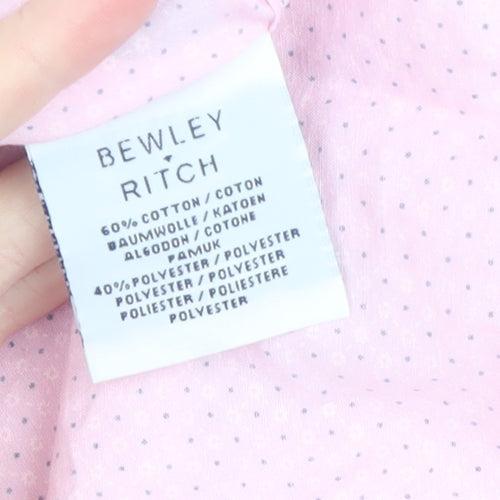Bewley Ritch Men's Pink Slim Fit Short Sleeve Button-Up Shirt S