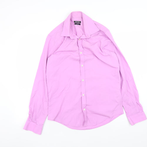 Remus Uomo Men's Pink Tapered Formal Dress Shirt Size 15/38 Long Sleeve