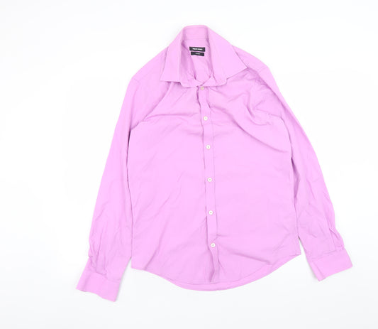 Remus Uomo Men's Pink Tapered Formal Dress Shirt Size 15/38 Long Sleeve