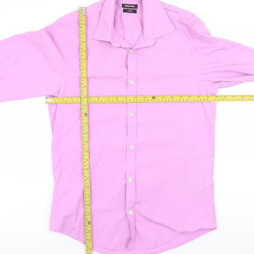 Remus Uomo Men's Pink Tapered Formal Dress Shirt Size 15/38 Long Sleeve