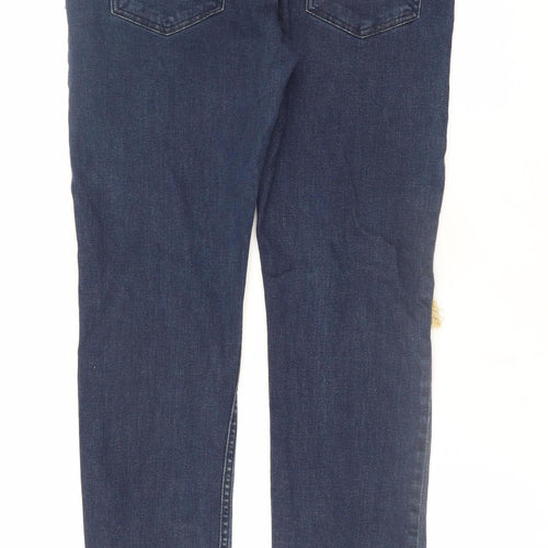 Topman Men's Blue Stretch Skinny Jeans 32R Distressed Denim