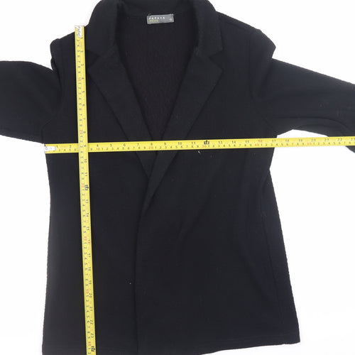 Papaya Petite Women’s Black Blazer Jacket Size 12 Classic Mid-Length