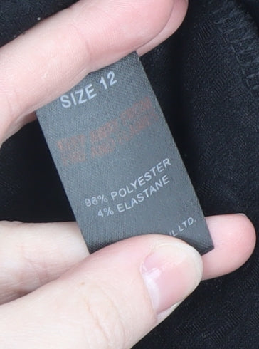 Papaya Petite Women’s Black Blazer Jacket Size 12 Classic Mid-Length