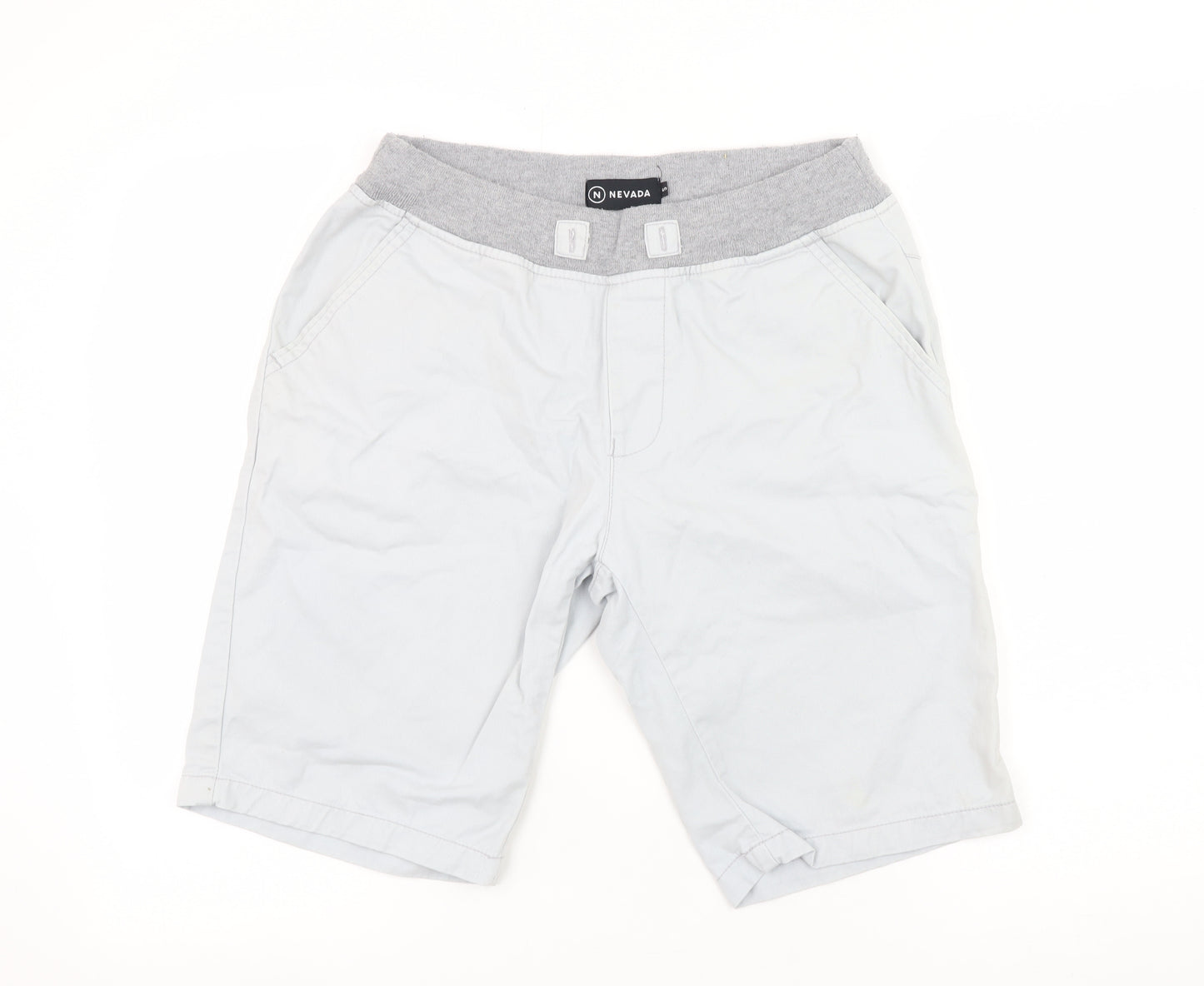Nevada Men's Grey Chino Shorts Size S Elastic Waist Casual