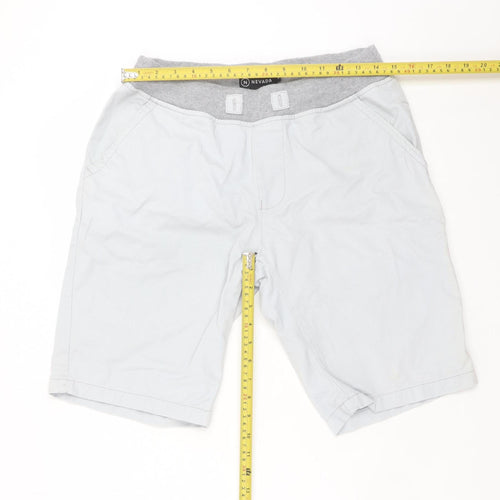 Nevada Men's Grey Chino Shorts Size S Elastic Waist Casual