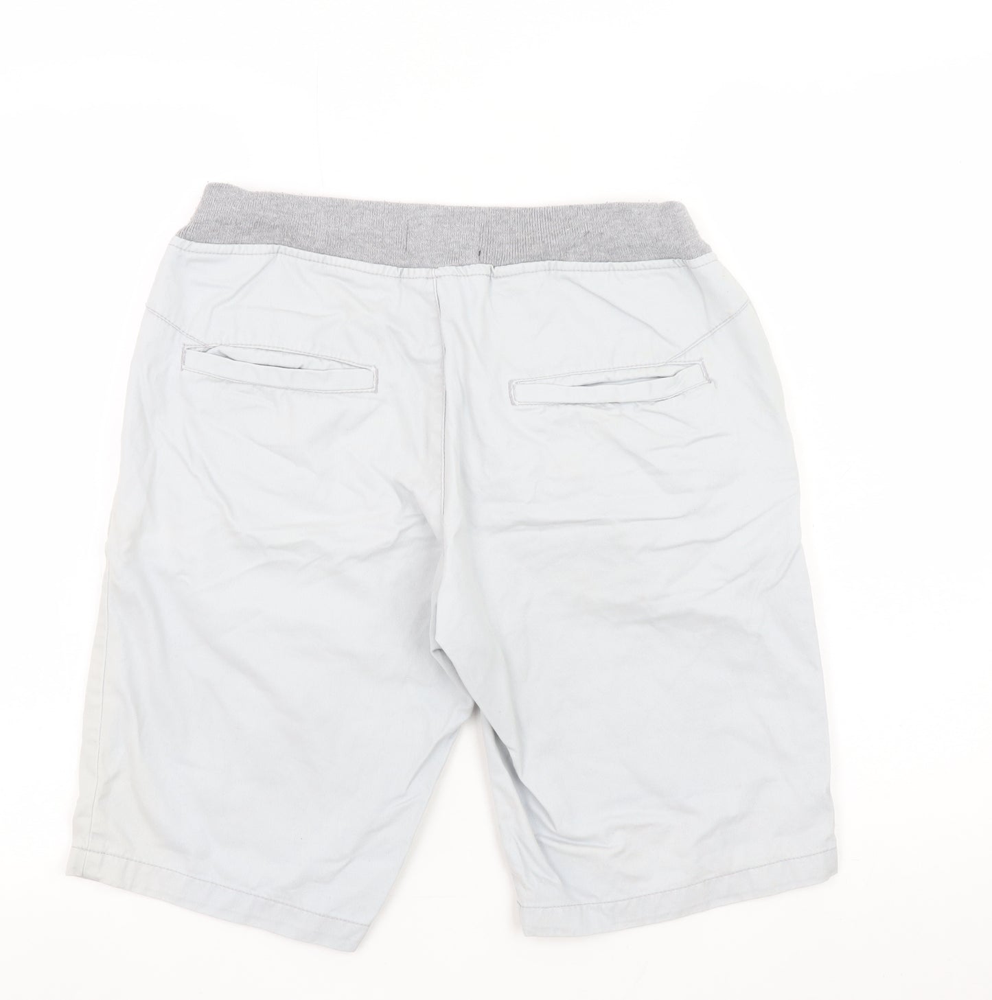 Nevada Men's Grey Chino Shorts Size S Elastic Waist Casual