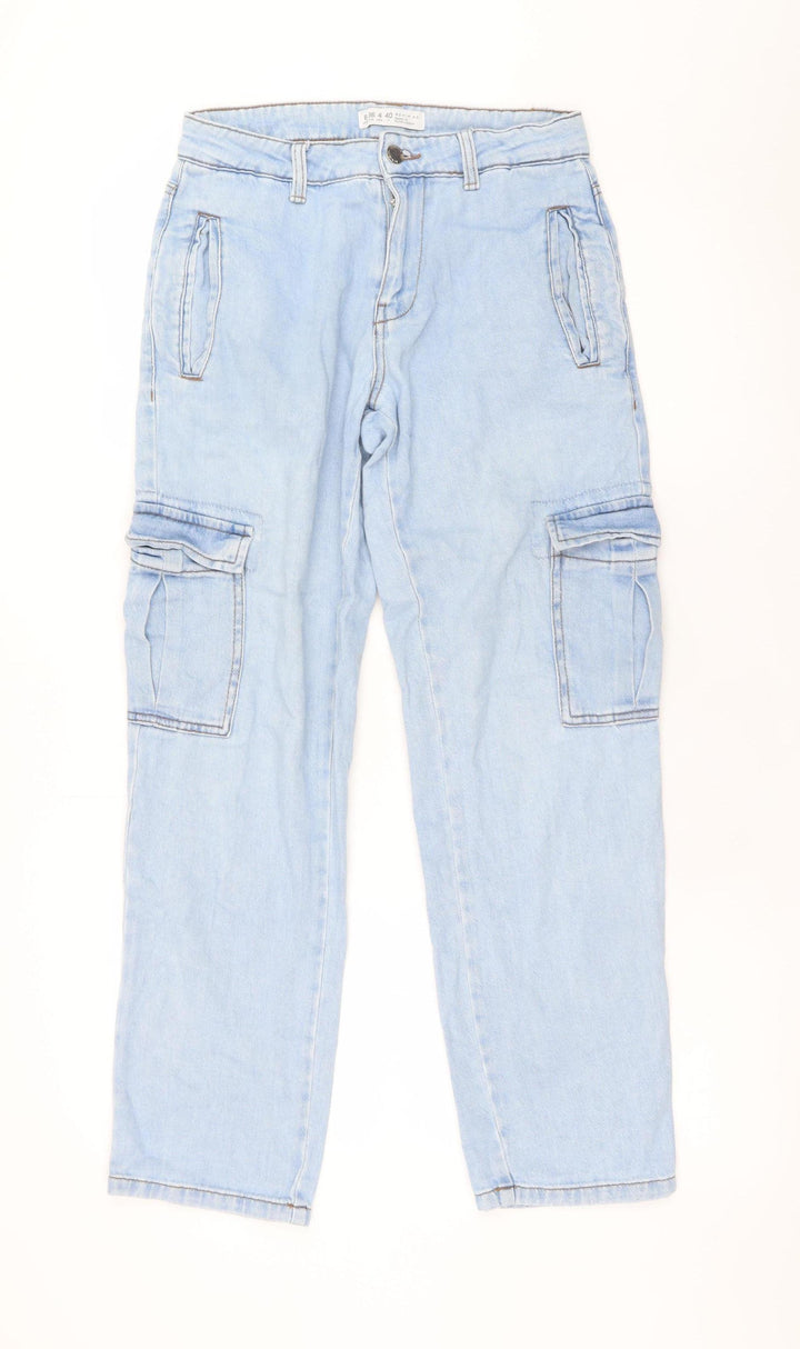 Denim Co Women Blue Cargo Jeans Size 8 Relaxed Fit Cotton