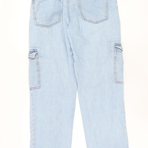 Denim Co Women Blue Cargo Jeans Size 8 Relaxed Fit Cotton