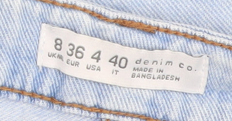 Denim Co Women Blue Cargo Jeans Size 8 Relaxed Fit Cotton
