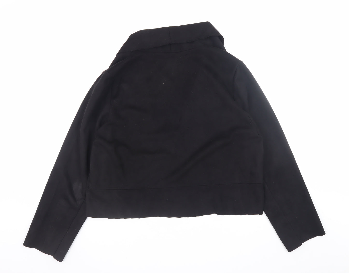 Primark Womens Black Cropped Open Blazer Size 14
