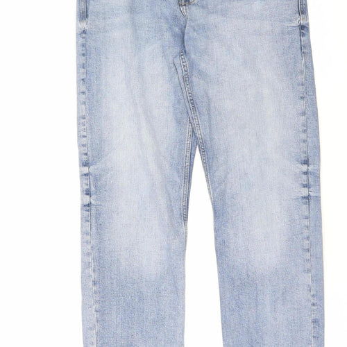 Next Men's Blue Denim Straight Leg Jeans 32W 31L Relaxed Fit