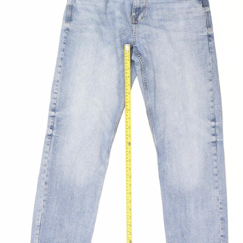 Next Men's Blue Denim Straight Leg Jeans 32W 31L Relaxed Fit