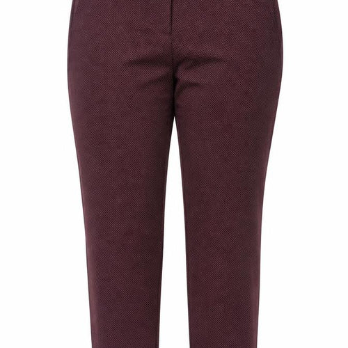 Marks and Spencer Women Brown Geometric Stretch Trousers Size 18 Tall