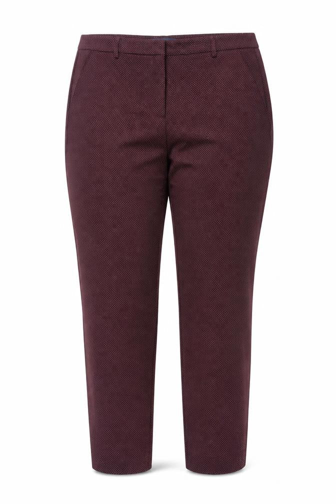 Marks and Spencer Women Brown Geometric Stretch Trousers Size 18 Tall