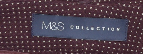 Marks and Spencer Women Brown Geometric Stretch Trousers Size 18 Tall