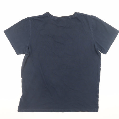 Jack & Jones Men’s Blue Cotton Crew Neck Short Sleeve T-Shirt Size L