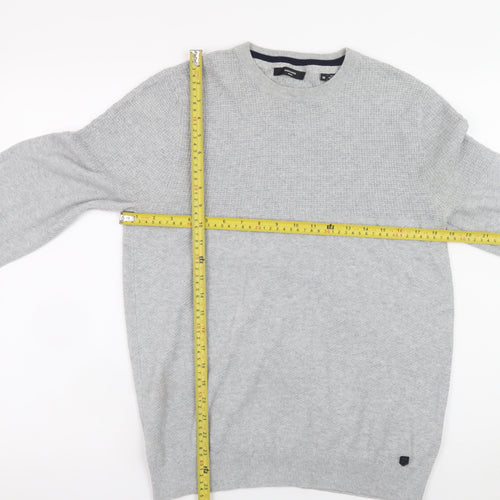 Jack & Jones Men's Grey Knit Crew Neck Jumper Size M Regular Fit