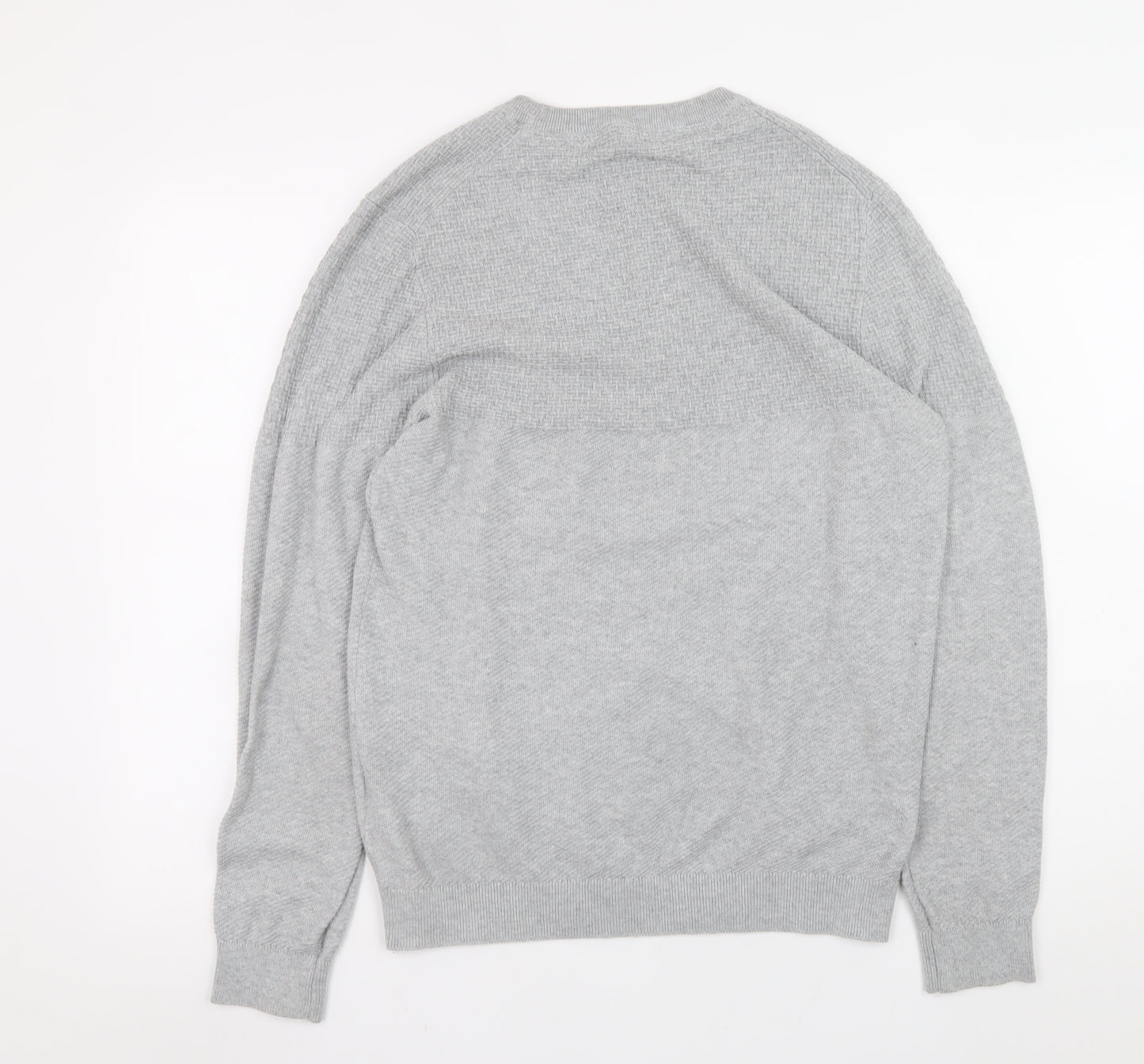 Jack & Jones Men's Grey Knit Crew Neck Jumper Size M Regular Fit