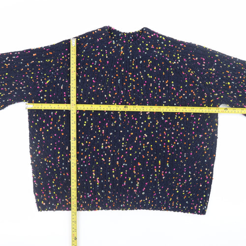 Marks and Spencer Womens Blue Colourful Knit Crew Neck Pullover Jumper M