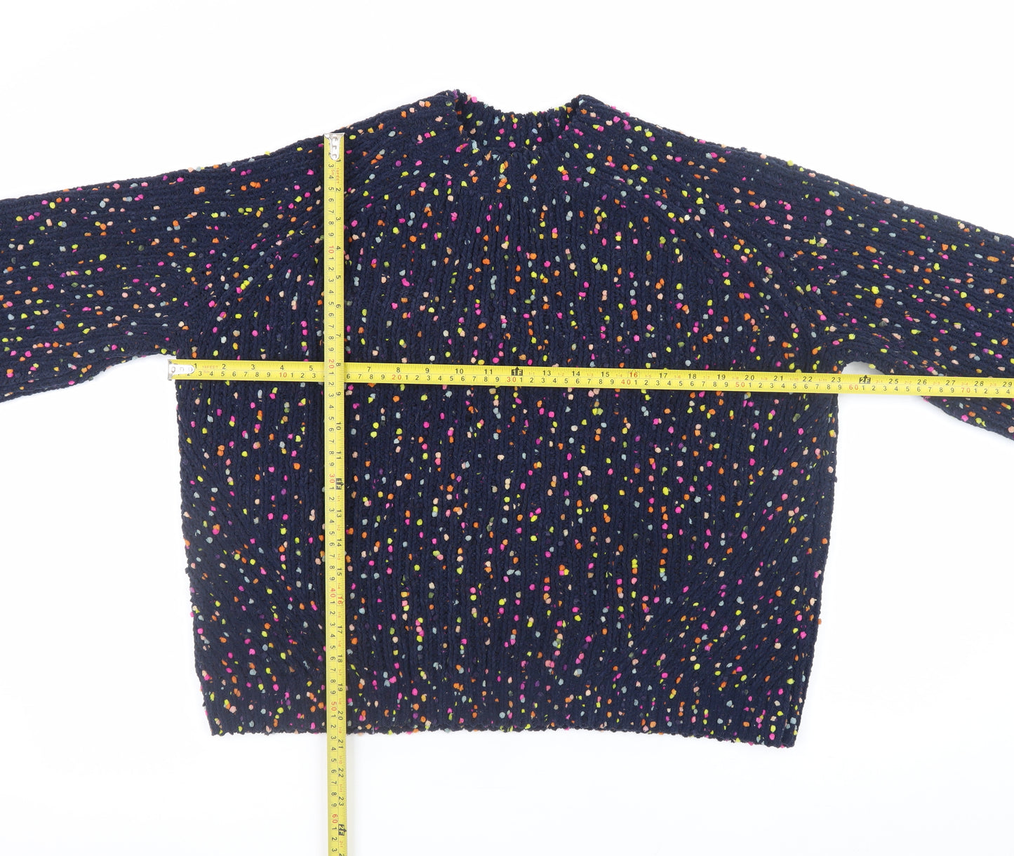 Marks and Spencer Womens Blue Colourful Knit Crew Neck Pullover Jumper M