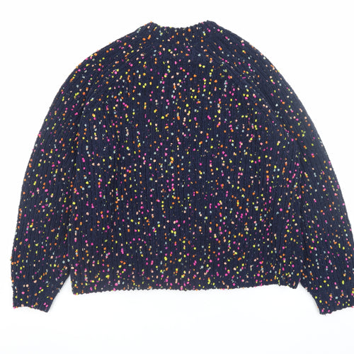 Marks and Spencer Womens Blue Colourful Knit Crew Neck Pullover Jumper M