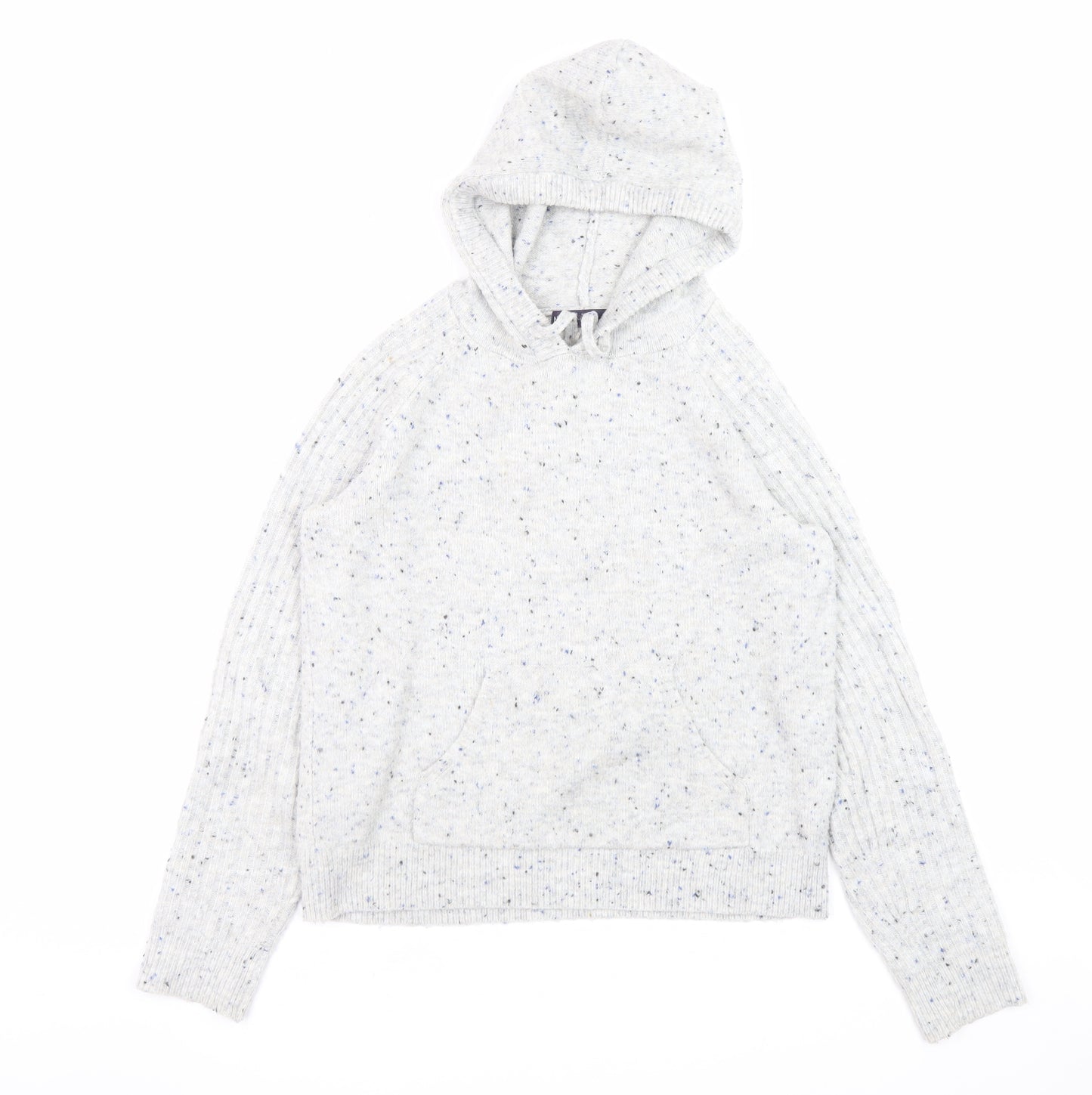Marks and Spencer Women’s Grey Hooded Chunky-Knit Jumper Size S