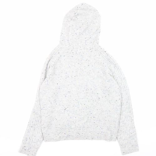 Marks and Spencer Women’s Grey Hooded Chunky-Knit Jumper Size S