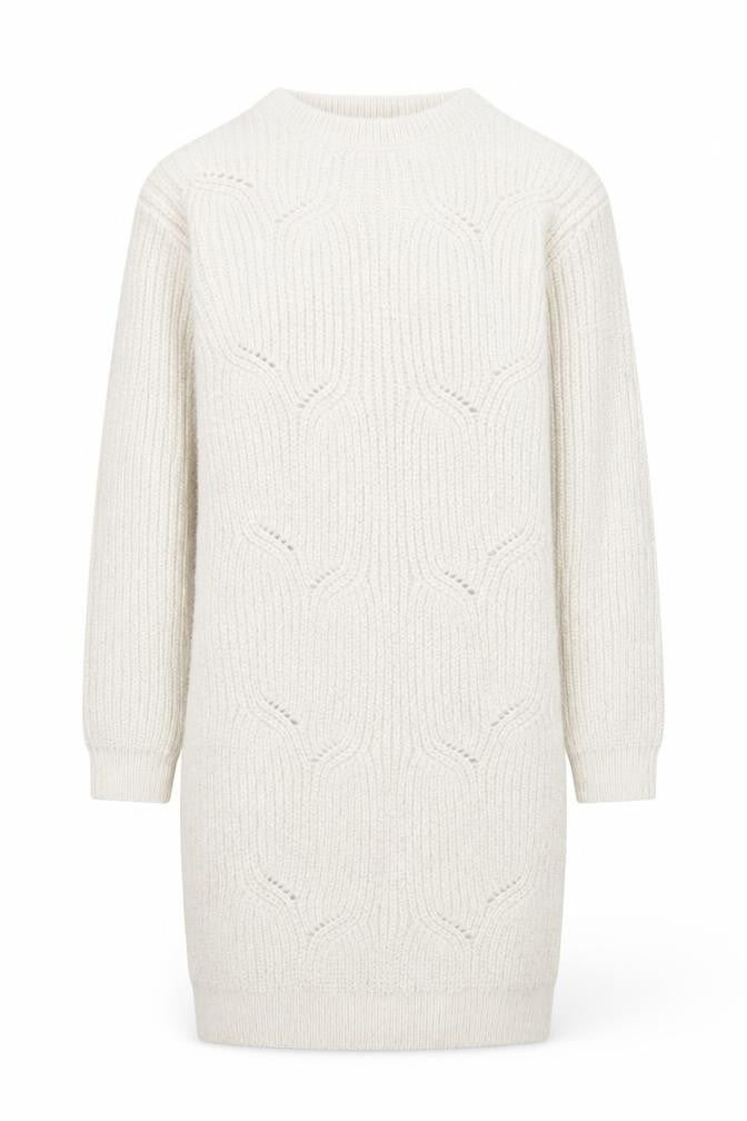 Marks and Spencer Girls Ivory Knit Sweater Dress 10-11 Years Long Sleeve