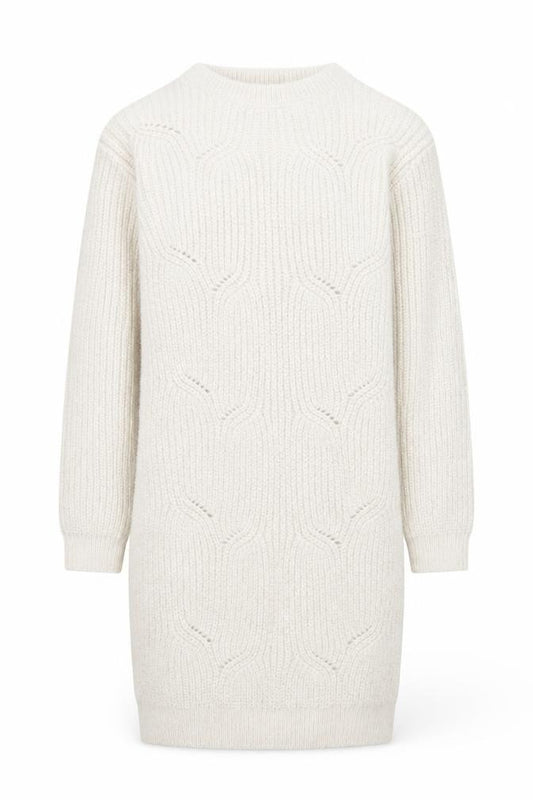 Marks and Spencer Girls Ivory Knit Sweater Dress 10-11 Years Long Sleeve