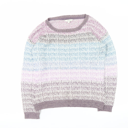 FatFace Womens Multicoloured Knit Crew Neck Jumper Size 10