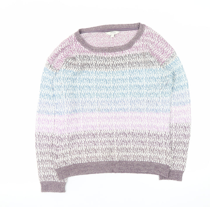 FatFace Womens Multicoloured Knit Crew Neck Jumper Size 10