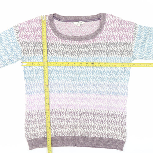 FatFace Womens Multicoloured Knit Crew Neck Jumper Size 10