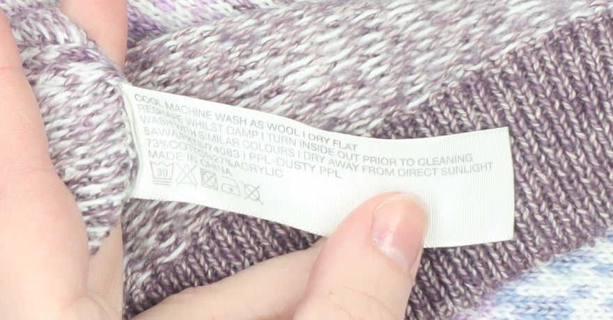 FatFace Womens Multicoloured Knit Crew Neck Jumper Size 10