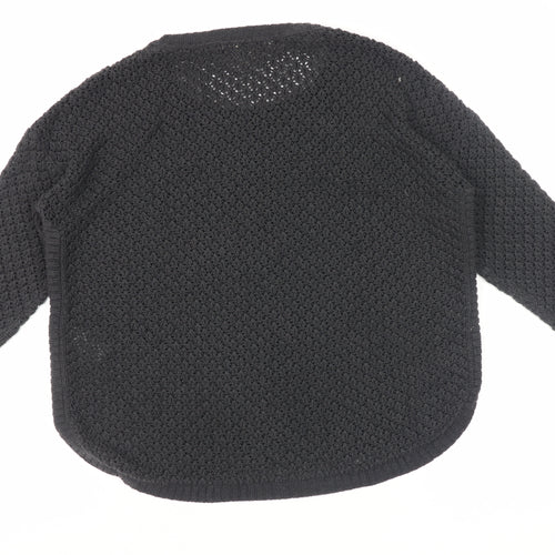 FatFace Women Black Size 12 Knit Jumper with 3/4 Sleeve