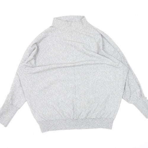 Gallery Women’s Grey Mock Neck Relaxed Fit Knit Jumper Size S