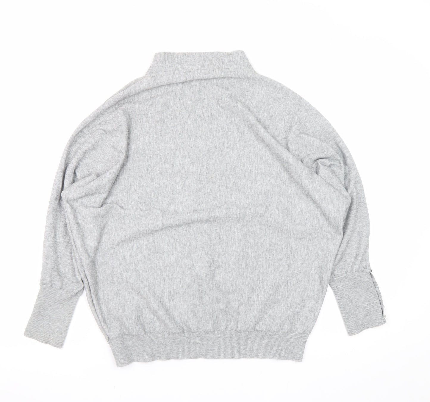 Gallery Women’s Grey Mock Neck Relaxed Fit Knit Jumper Size S