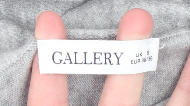 Gallery Women’s Grey Mock Neck Relaxed Fit Knit Jumper Size S