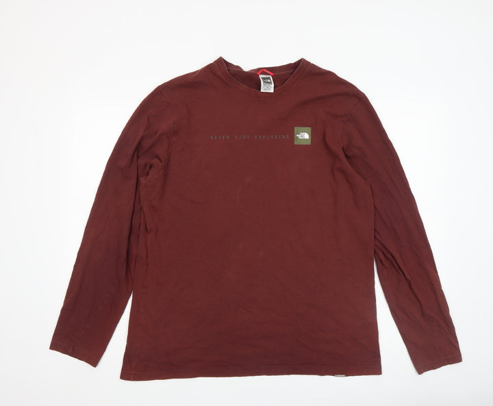 The North Face Men's Brown Long Sleeve Cotton Top Size L
