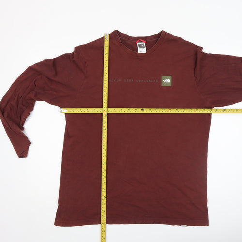 The North Face Men's Brown Long Sleeve Cotton Top Size L