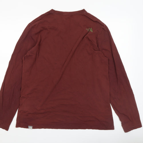 The North Face Men's Brown Long Sleeve Cotton Top Size L