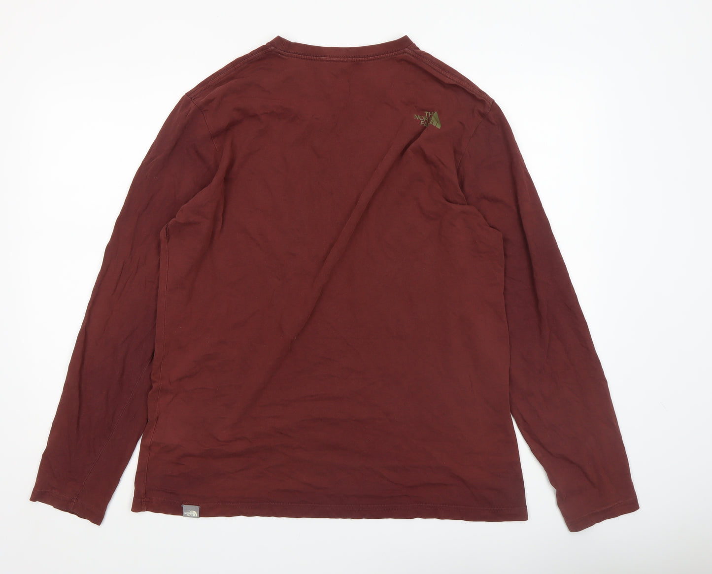 The North Face Men's Brown Long Sleeve Cotton Top Size L