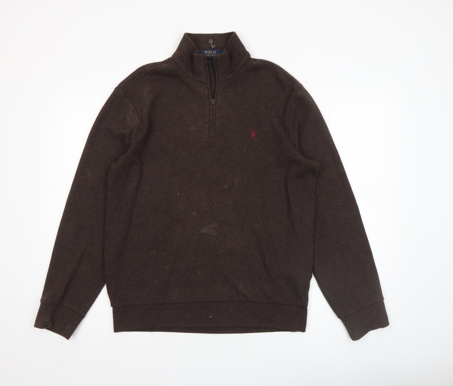 Polo Ralph Lauren Men's Brown 1/2 Zip Mock Neck Sweatshirt Size S
