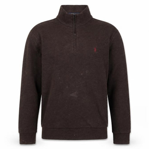 Polo Ralph Lauren Men's Brown 1/2 Zip Mock Neck Sweatshirt Size S
