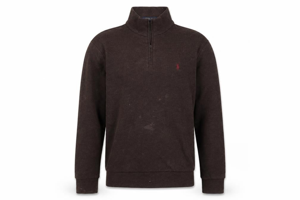 Polo Ralph Lauren Men's Brown 1/2 Zip Mock Neck Sweatshirt Size S