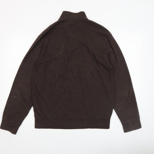 Polo Ralph Lauren Men's Brown 1/2 Zip Mock Neck Sweatshirt Size S