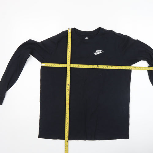 Nike Boys Black XL Long Sleeve Cotton Sports Logo T-Shirt