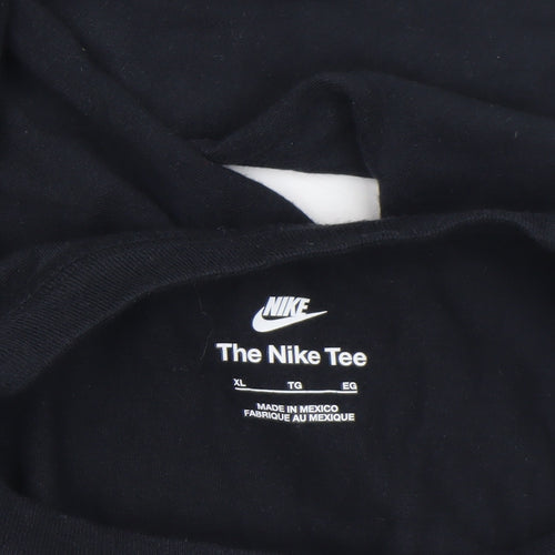Nike Boys Black XL Long Sleeve Cotton Sports Logo T-Shirt