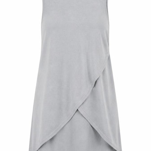 River Island Women’s Grey High Neck Wrap Jersey Tank Top Size 10
