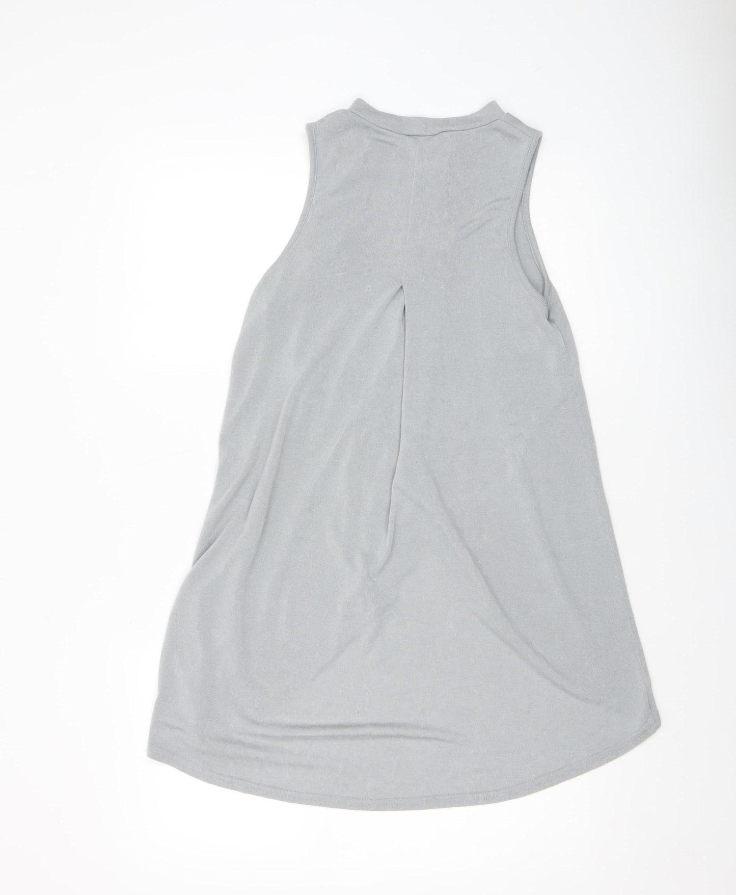 River Island Women’s Grey High Neck Wrap Jersey Tank Top Size 10