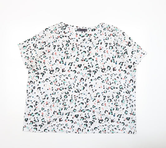 Marks and Spencer Women’s White Animal Print Short Sleeve T-Shirt Size 22